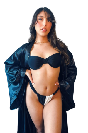 Bea - Bandeau Bikini with Satin Robe